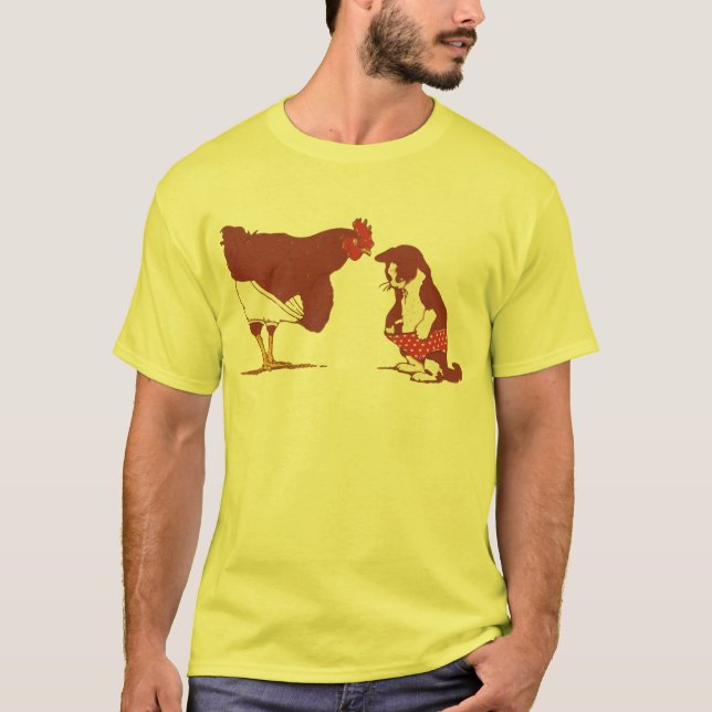 Huhn-und Katzen-Schlüpfer T-Shirt (Vorderseite)