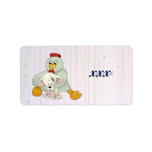 Huhn und Maus personalisiert Adressaufkleber