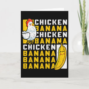 Huhn und Nana tanzen lustiges Frucht-Meme für Frau Karte