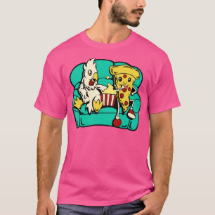 Huhn und Pizza essen Popcorn T-Shirt