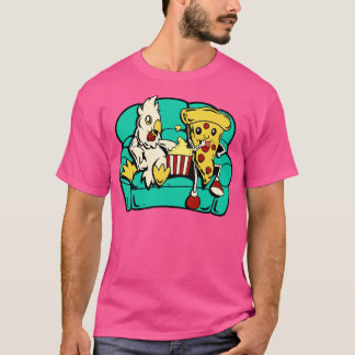 Huhn und Pizza essen Popcorn T-Shirt