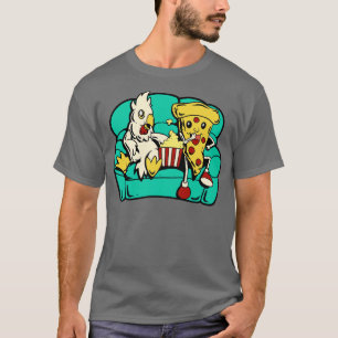 Huhn und Pizza essen Popcorn T-Shirt