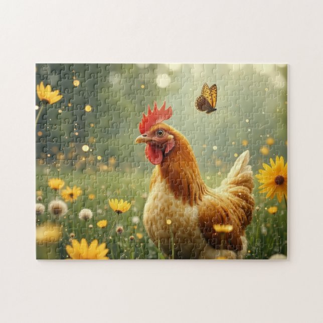 Huhn und Schmetterling Puzzle (Horizontal)