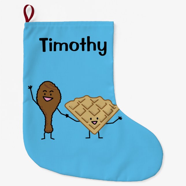 Huhn und Waffeln amerikanisch u. südliches Kochen Großer Weihnachtsstrumpf (Vorderseite)