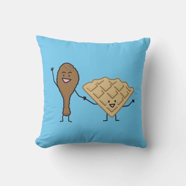 Huhn und Waffeln amerikanisch u. südliches Kochen Kissen Für Draußen (Vorderseite)