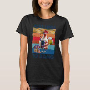 Huhn Us Flagge Feuerwerk 4. Juli Patriotischer Lan T-Shirt