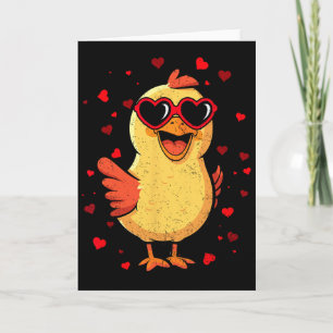 Huhn Valentinstag Sungles Herz Süße Liebende  Karte