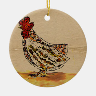 Huhn Vintage Keramik Ornament