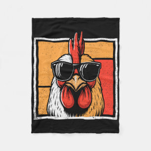 Huhn Vintage Lustiger Hahn Farmer Hühner Vatertag Fleecedecke