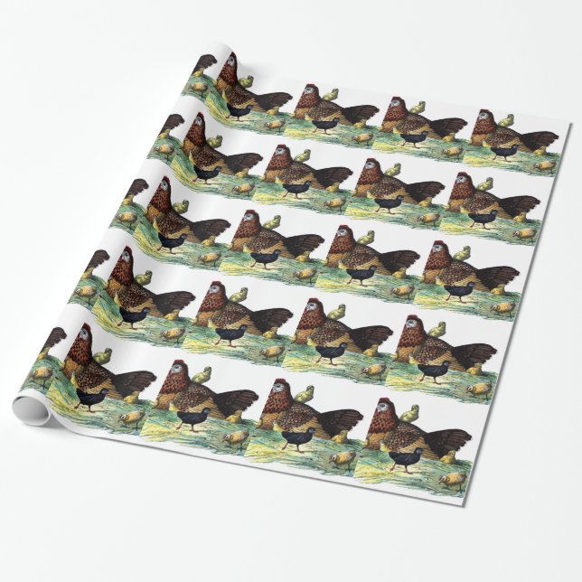 Huhn-Vintages Tier Geschenkpapier (Ungerollt)