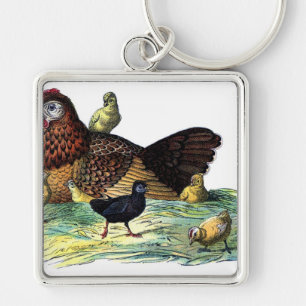 Huhn-Vintages Tier Schlüsselanhänger