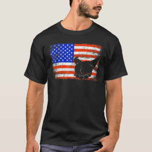 Huhn Vogel Vintage Amerikanische Flagge Huhn 4. Ju T-Shirt