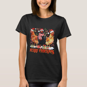 Huhn Weihnachten Fröhliche Chickmas Nikolaus Hut F T-Shirt