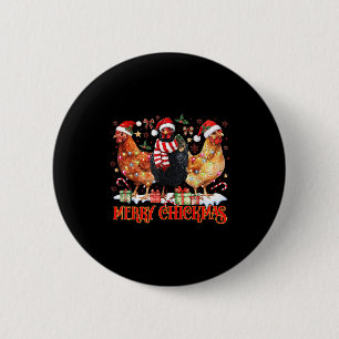 Huhn Weihnachten Fröhliche Chickmas Weihnachtsmann Button
