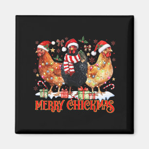 Huhn Weihnachten Fröhliche Chickmas Weihnachtsmann Magnet