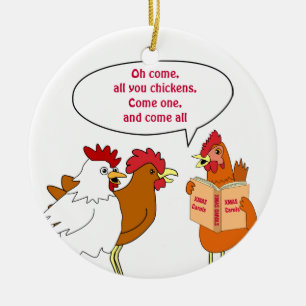 Huhn-Weihnachtsverzierungs-Gesang-Liede Keramik Ornament