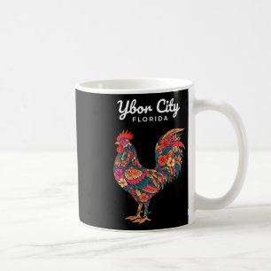 Huhn Ybor City Tropischer Hahn, Floral Florida Kaffeetasse