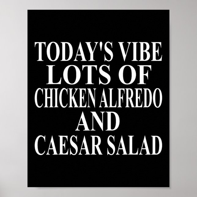 Hühnchen Alfredo Bekleidung Großer Lustiger Caesar Poster (Vorne)