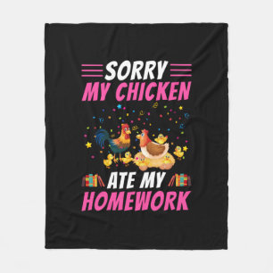 Hühnchen Art My Chicken Ate Meine Hausaufgaben Fleecedecke