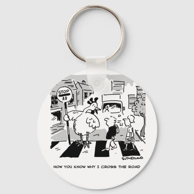 Hühnchen auf einer Schule, die Patrouille überquer Schlüsselanhänger (Vorderseite)