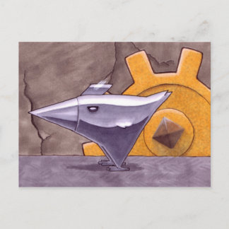 Hühnchen aus Metall Postkarte