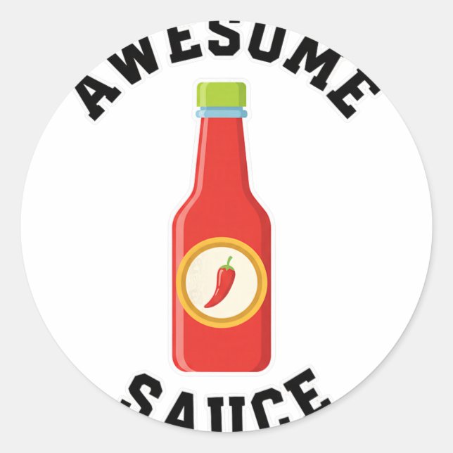 Hühnchen Awesome Sauce Flasche  Runder Aufkleber (Vorderseite)