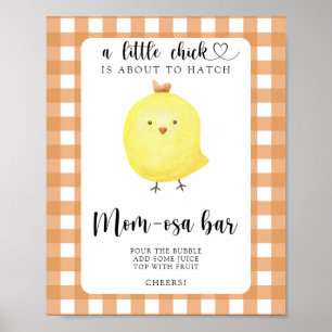 Hühnchen-Baby-Party - Momosa-Bar Poster