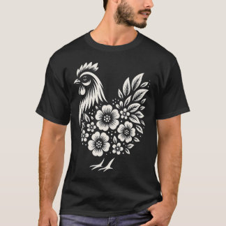 Hühnchen Blumenliebhaber Mädchen Mutter Süße Farm T-Shirt