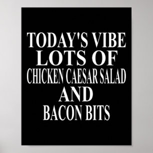 Hühnchen Caesar Salat Bekleidung Großer Lustiger C Poster