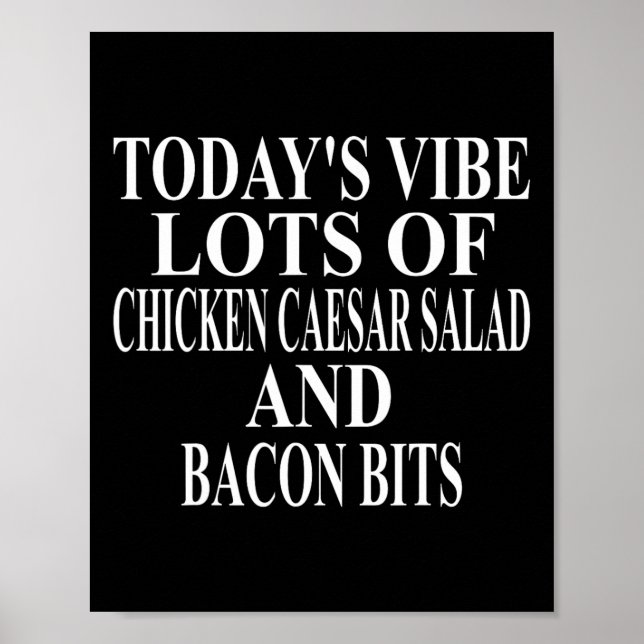 Hühnchen Caesar Salat Bekleidung Großer Lustiger C Poster (Vorne)