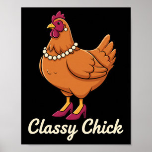 Hühnchen Cly Chick, ich bin das Huhn in Perlen  Poster