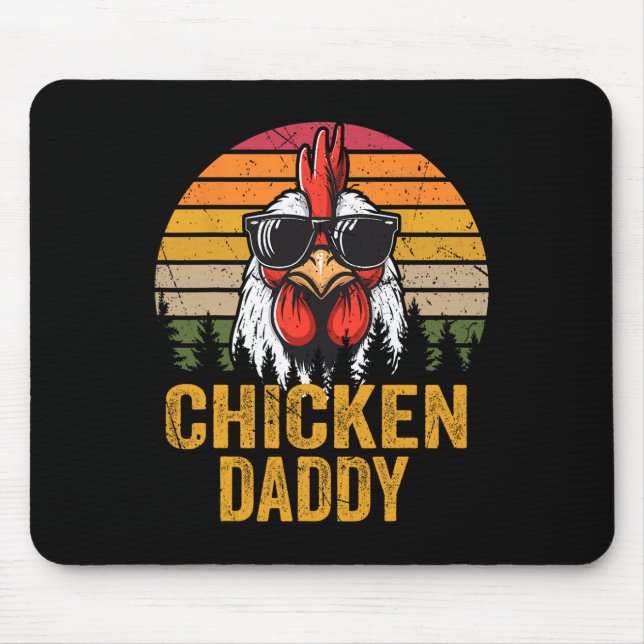 Hühnchen Daddy Vintag Funny Bauer Hühner Vater Mousepad (Vorne)