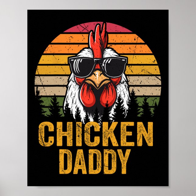 Hühnchen Daddy Vintag Funny Bauer Hühner Vater Poster (Vorne)