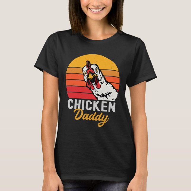 Hühnchen Daddy Vintager Bauer T-Shirt (Vorderseite)