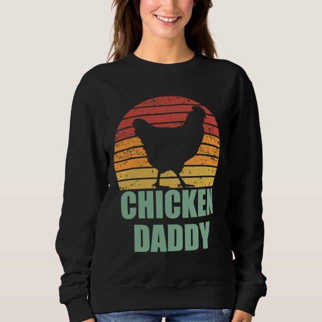 Hühnchen Daddy Vintager Vater Sweatshirt (Vorderseite)