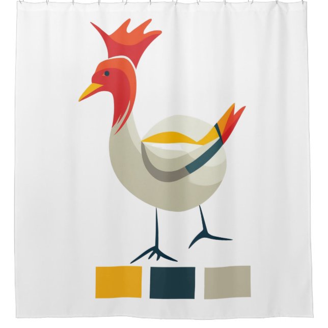 Hühnchen Duschvorhang (Vorderseite)