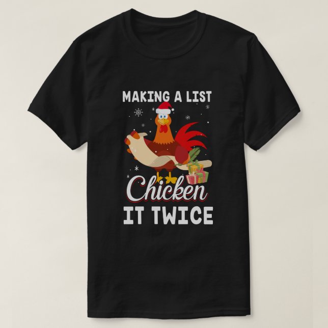 Hühnchen Es zweimal Weihnachten T-Shirt (Design vorne)