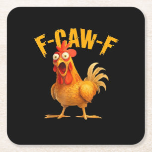 Hühnchen F-Caw-F Klassisch Cool Einzigartig Rechteckiger Pappuntersetzer