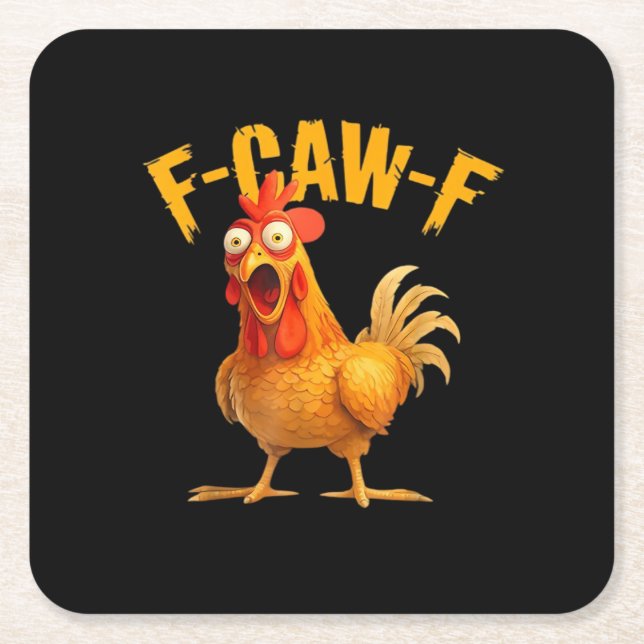 Hühnchen F-Caw-F Klassisch Cool Einzigartig Rechteckiger Pappuntersetzer (Vorderseite)