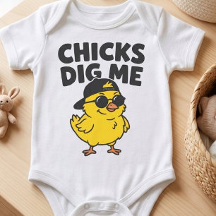 Hühnchen finden mich lustig süßes Osterküken Baby Strampler