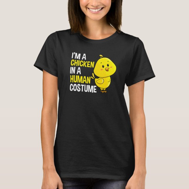 Hühnchen im Menschenkostüm T-Shirt (Vorderseite)