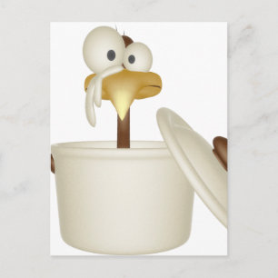 Hühnchen in der Suppenkarte Postkarte