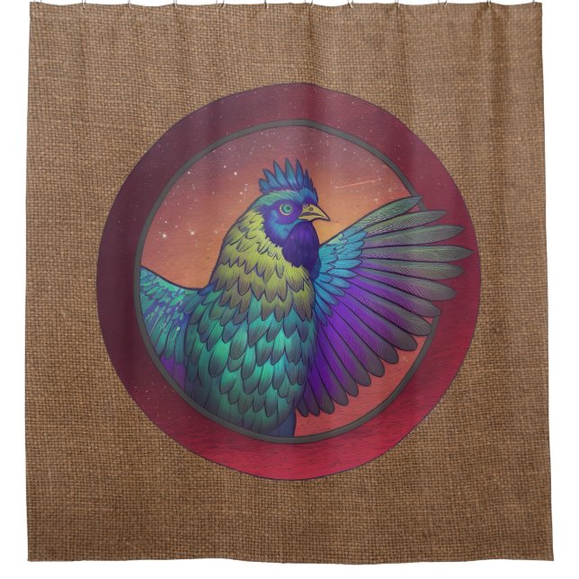 Hühnchen-Kreis-Design Duschvorhang (Vorderseite)