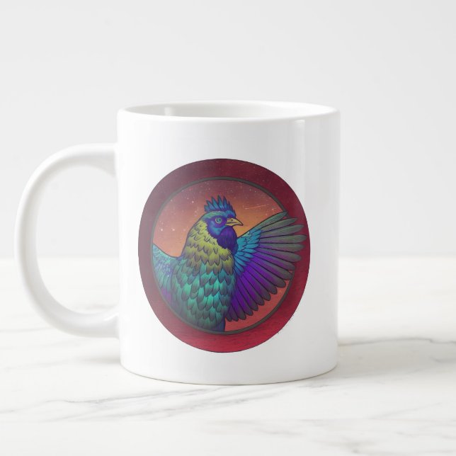 Hühnchen-Kreis-Design Jumbo-Tasse (Links)