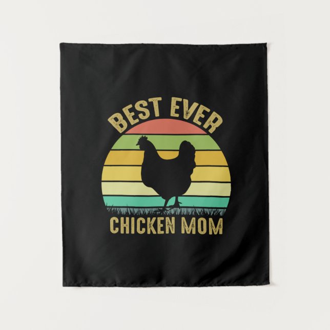 Hühnchen Lover | Beste Mama je Hühner Wandteppich (Vorderseite)