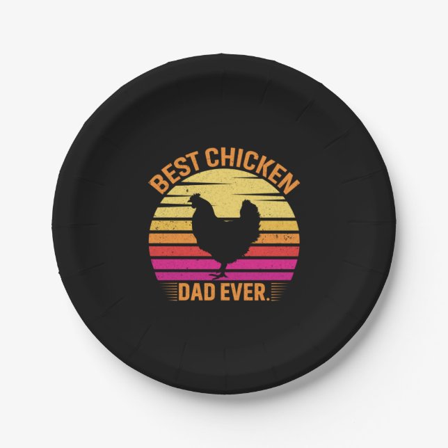 Hühnchen Lover | Bester Vater für Hühner je Pappteller (Vorderseite)