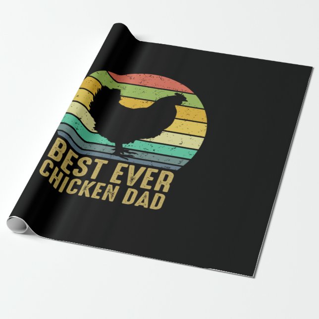 Hühnchen Lover | Bester Vater je Hühner Geschenkpapier (Ungerollt)