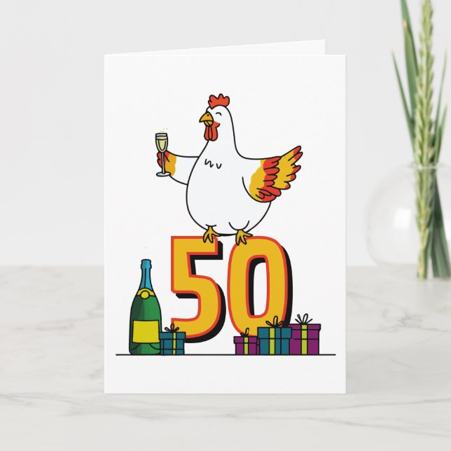 Hühnchen Lover Geburtstag 50. Hen Pet Poultry Karte (Vorderseite)