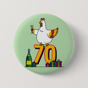 Hühnchen Lover Geburtstag 70. Hen Pet Poultry Button