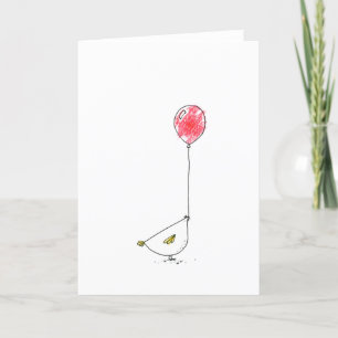 Hühnchen mit Ballon Sketch geklappt Danke Karte